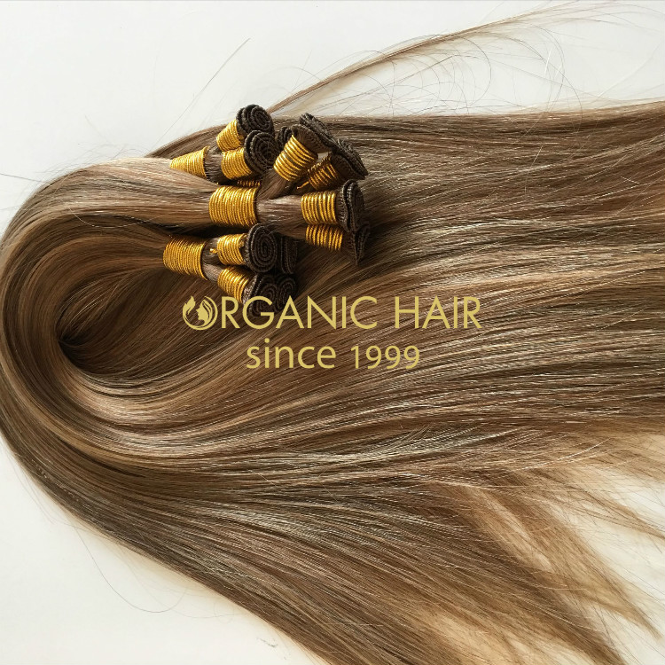 Russian remy hair hand tied weft for cuticle from Chinese factory GT20